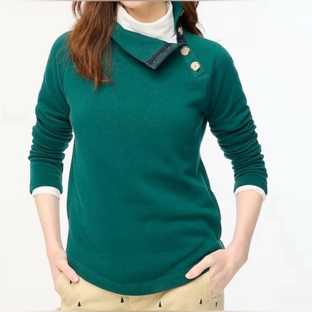 J. Crew Wide button-collar pullover sweatshirt